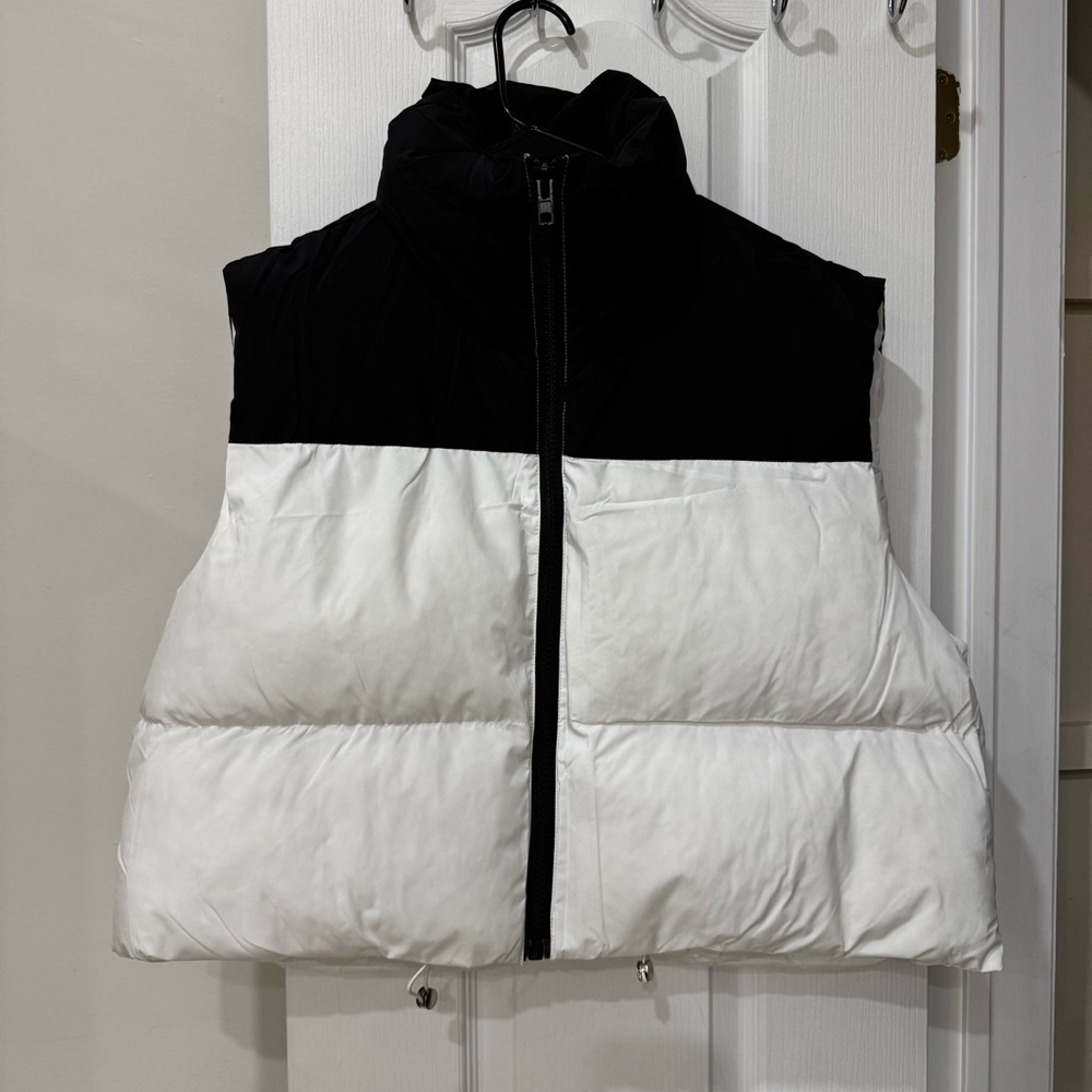 Black and White Puffer Vest